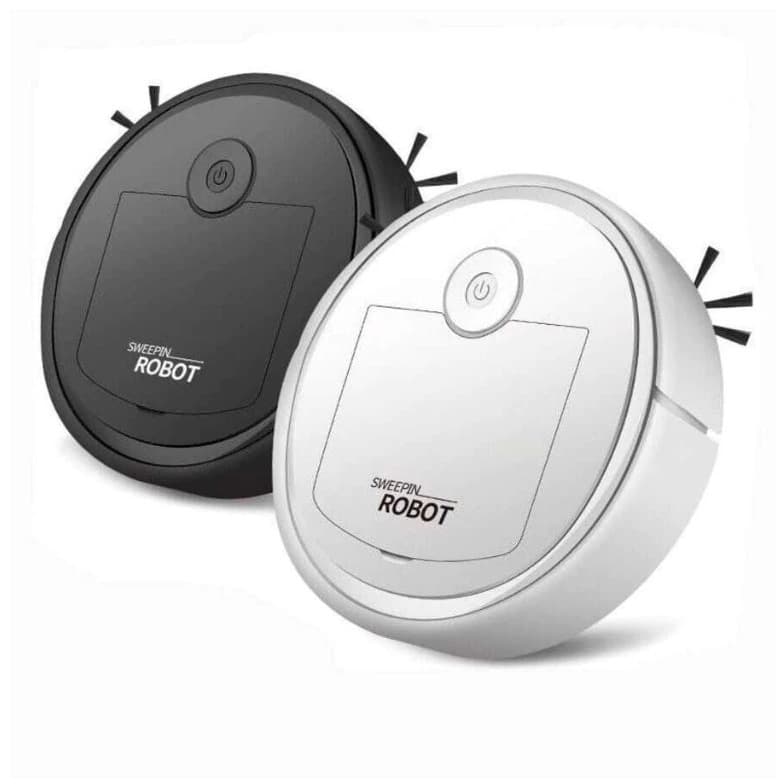 Robô Aspirador Inteligente Branco/Preto - Limpeza Automática e Design Compacto
