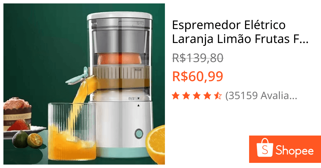Espremedor Elétrico Laranja Limão Frutas Fazer Sucos Recarregável Usb Cozinha