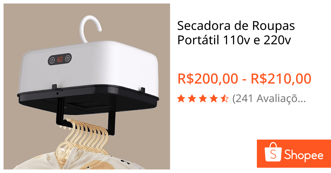 Secadora de Roupas Portátil 110v e 220v
