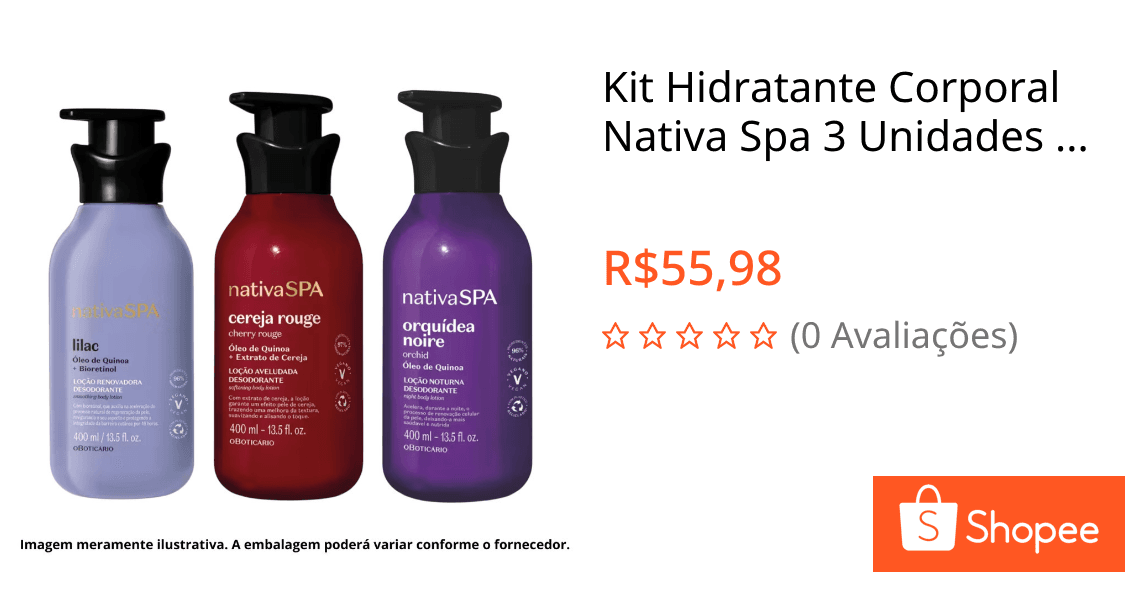 Kit Hidratante Corporal Nativa Spa 3 Unidades 400ml
