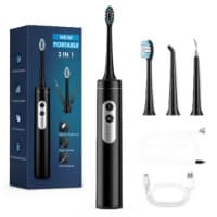 Escova De Dente Elétrica Sônica 3 Em 1, Com Irrigador De Água, Recarregável